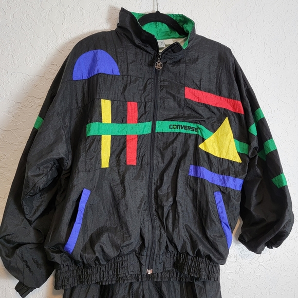 Vintage Vengo with Converse Embroidery Windbreaker 80's 90's Size M - Picture 4 of 16